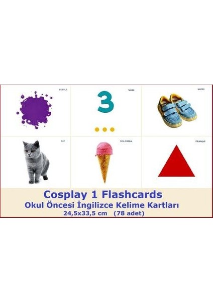 Cosplay 1 Flashcards - Okul Öncesi İngilizce Kelime Kartları (78 ad