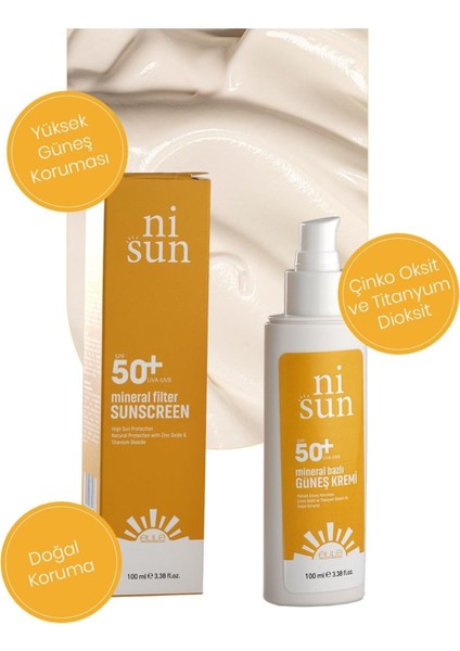 Nisun Mineral Güneş Kremi SPF50 / Uva & Uvb 100 ml modelleri