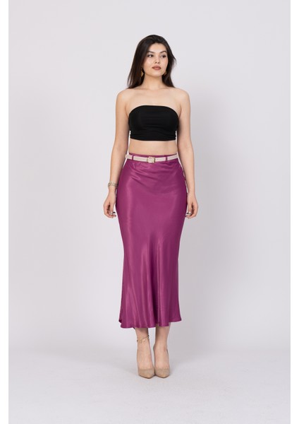 Kemerli ve Beli Lastikli Verev Saten Etek 6791 fırsatları