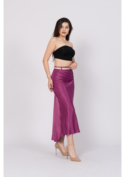 Kemerli ve Beli Lastikli Verev Saten Etek 6791 indirimleri