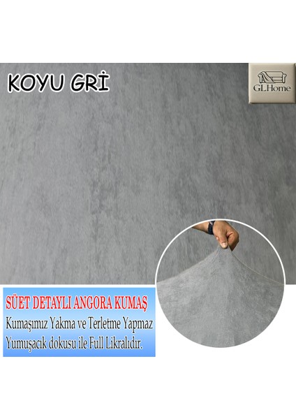 Süet Detaylı Angora Kumaş 3lü Komple Giydirme Kanepe & Çekyat, Bohem, Porto, Vb. Model Koltuk Kilifi fırsatları