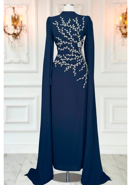 Alya Tesettür Abiye Lacivert