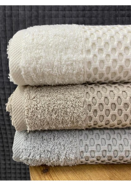 Waffle 3’lü Banyo Havlu Seti – 100X150 cm %100 Pamuk, Yumuşak Dokulu, Örgü Desen. fiyatları