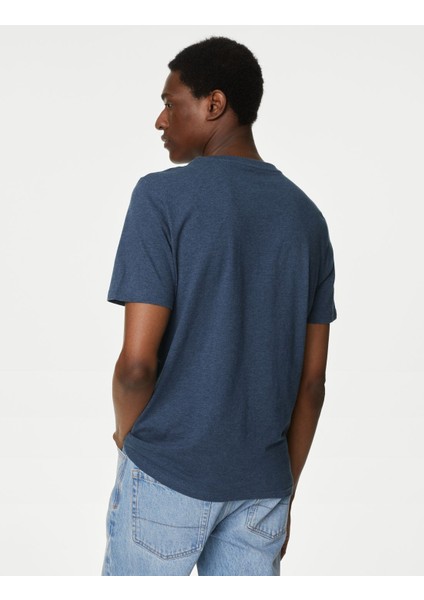 Saf Pamuklu 3'lü Yuvarlak Yaka T-Shirt Seti fırsatları