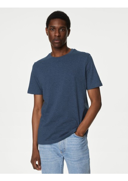 Saf Pamuklu 3'lü Yuvarlak Yaka T-Shirt Seti indirimleri