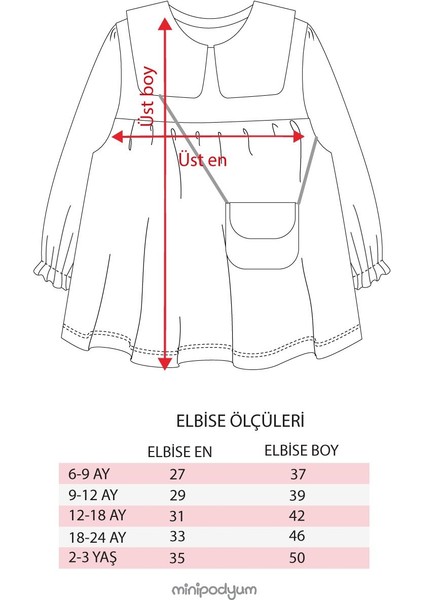 Kız Bebek Nakışlı Bebe Yaka Müslin %100 Pamuk Çantalı Elbise