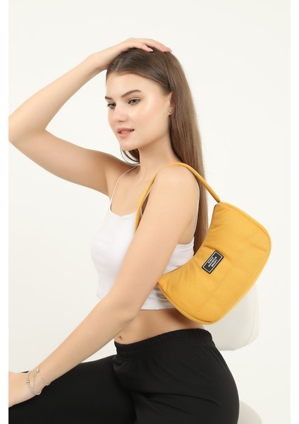 Hardal U11 Kanvas Kumaş, Fermuarlı Tek Bölmeli , Baget Model El, Kol Ve Omuz Çantası fiyatları