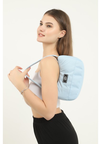 Mavi U11 Kanvas Kumaş, Fermuarlı Tek Bölmeli , Baget Model El, Kol Ve Omuz Çantası fiyatları