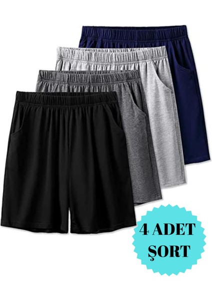 Kadın Bol Kesim 4'lü Şort