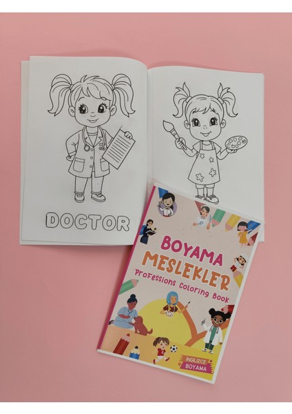 Eğlenceli Meslekler Boyama Kitabı 2 - Ingilizce Öğrenme ve Eğlence fırsatları