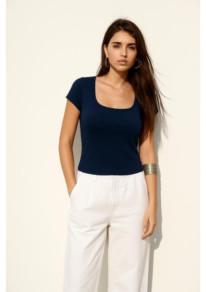 Kare Yaka Balenli Kompak Ribana Bluz fiyatları