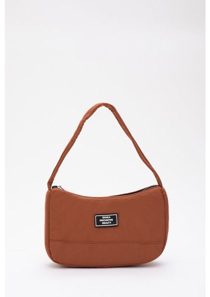 Kiremit U11 Kanvas Kumaş, Fermuarlı Tek Bölmeli , Baget Model El, Kol Ve Omuz Çantası