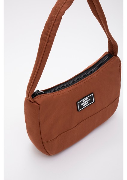 Kiremit U11 Kanvas Kumaş, Fermuarlı Tek Bölmeli , Baget Model El, Kol Ve Omuz Çantası