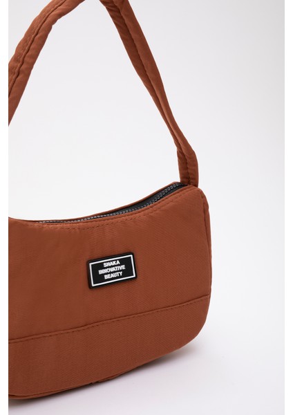 Kiremit U11 Kanvas Kumaş, Fermuarlı Tek Bölmeli , Baget Model El, Kol Ve Omuz Çantası