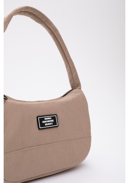 Vizon U11 Kanvas Kumaş, Fermuarlı Tek Bölmeli , Baget Model El, Kol Ve Omuz Çantası