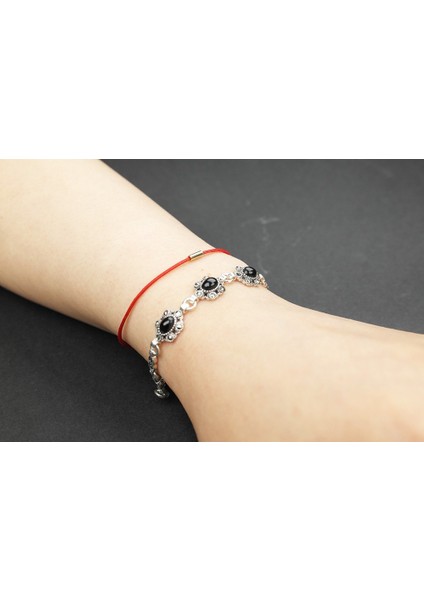 Siyah İNCI 925 Ayar Oltu Taşlı Gümüş Bileklik fiyatları