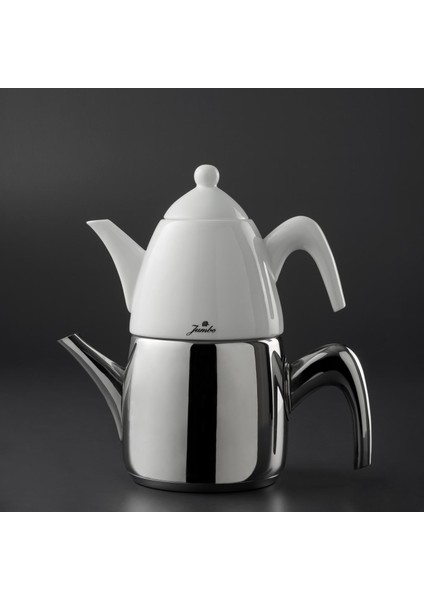 6500 Çelik Saplı Porselenli Çaydanlık