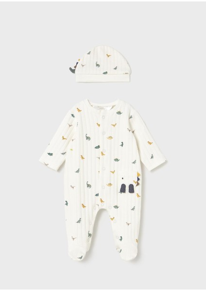 Newborn Erkek Bebek Tulum ve Şapka Takım