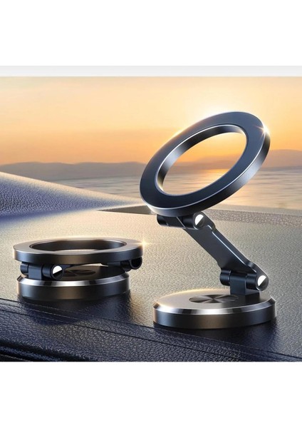 Katlanabilir Magsafe Mıknatıslı 360 Derece Dönen Metal Mini Araç Içi Telefon Tutucu