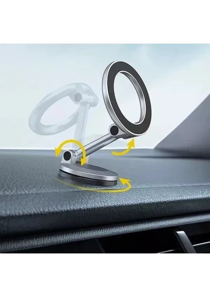 Katlanabilir Magsafe Mıknatıslı 360 Derece Dönen Metal Mini Araç Içi Telefon Tutucu fiyatları