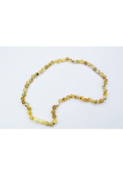 Fosilli Doğal Kesim Damla Kehribar Yetişkin Kolye