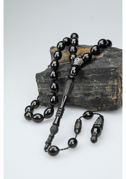 Oltu Taşı Özel Seri imame Fıçı Oyma Işçilikli Tespih fiyatları