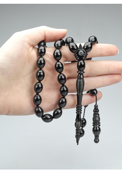 Oltu Taşı Özel Seri imame Fıçı Oyma Işçilikli Tespih modelleri