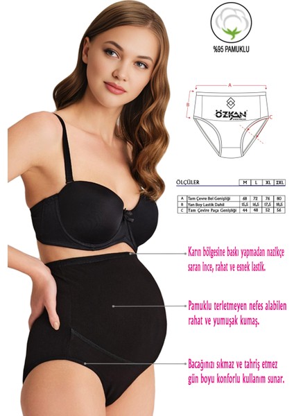 Özkan 23582 5'li Paket Kadın Pamuklu Likralı Süprem Hamile Lohusa Yüksek Bel Bato Külot fiyatları