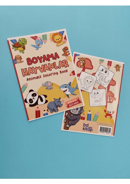 Çocuklar Için Hayvanlar Boyama Kitabı 1 - Ingilizce Isimlerle Eğitici modelleri