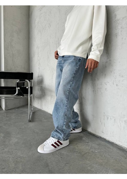 WE11 Erkek Baggy Jeans Pantolon Asit Mavi Bol Paça fiyatları