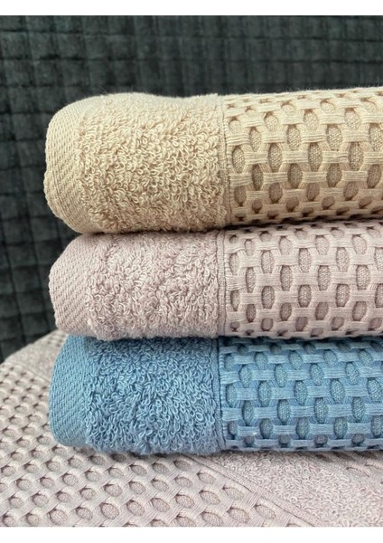 Waffle 3’lü Banyo Havlu Seti – 100X150 cm %100 Pamuk, Yumuşak Dokulu, Örgü Desen. fiyatları