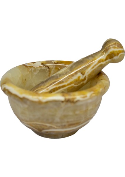 Mutfak; Doğal Taş, Oniks, Havan, - Damarlı Akik, Doğal, Desenli