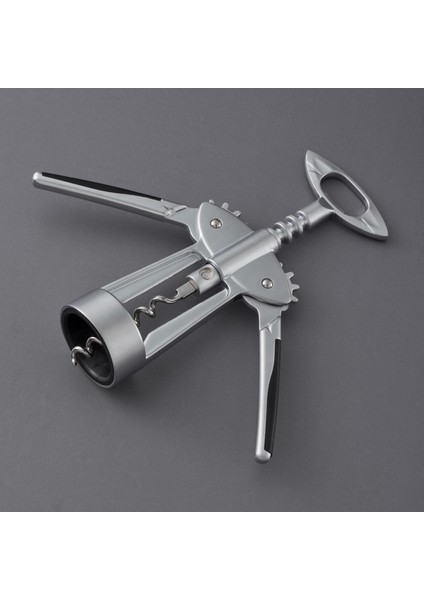 Shark Metal Gövdeli 18 cm Gümüş Renk Ergonomik Tasarımlı Şarap Tirbuşonu