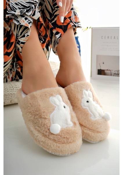 Kadın Ev Terliği Peluş Terlik Çeyiz ve Bohça Terliği Ses Yapmaz Kalın Taban