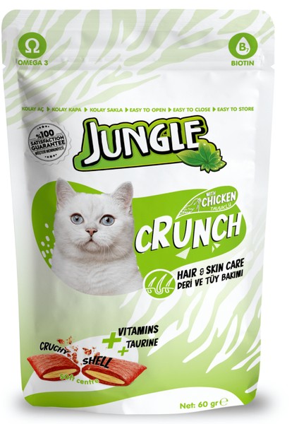 Crunch Kedi Ödül Deri - Tüy Bakımı 60 Gr.