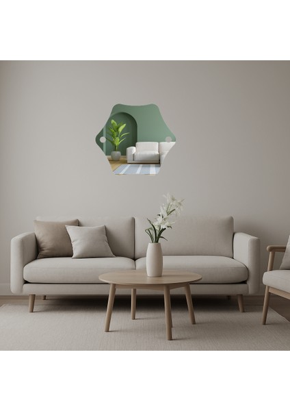 Minimalist Siyah-Beyaz Dekoratif Aynalı Tablo - LORCE3580-8663