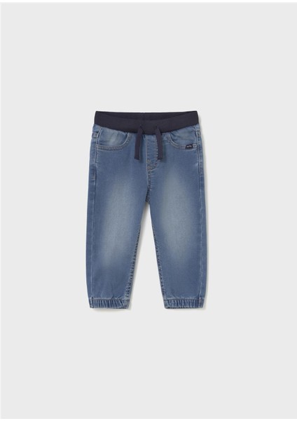 Erkek Bebek Lastik Belli Yumuşak Kot Pantolon