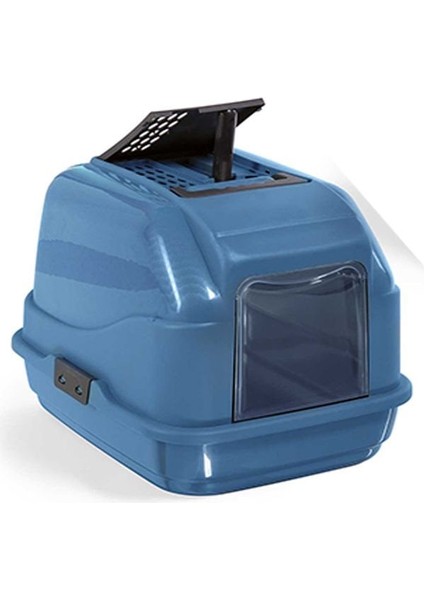 Easy Cat Kapalı Filtreli Kedi Tuvaleti Mavi 40x50x40 Cm
