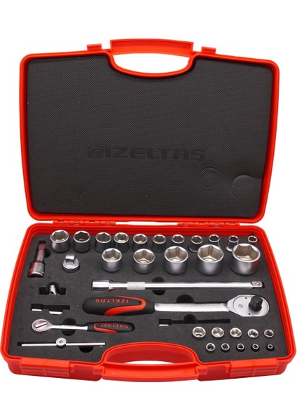 1113001038 Izeltaş 1/4" - 1/2" 35 Parça Altı Köşe Lokma Anahtar Tk.