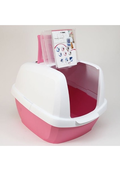Maddy Junior Üstü Açılır Kapalı Kedi Tuvaleti Pembe 57x43x41