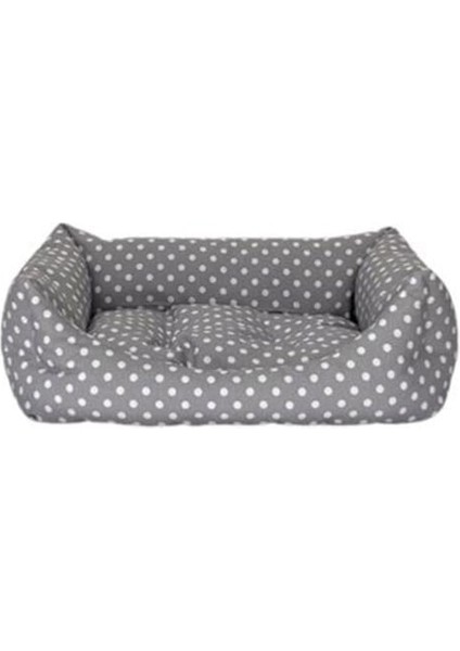 Uniform Bej Puantiyeli Kedi ve Köpek Yatağı S 50x40cm