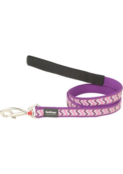 Reflektörlü Ziggy Desenli Köpek Uzatma Tasması Mor 12 M