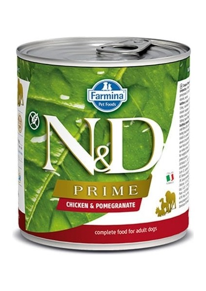 Prime Tavuk ve Narlı Yavru Konserve Köpek Maması 285 Gr