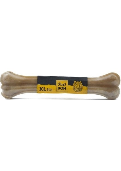 Deri Pres Vakumlu Kemik Köpek Ödülü Naturel 27 Cm 1 Adet