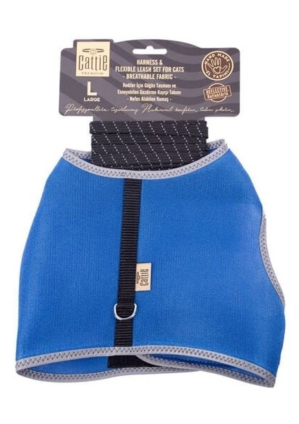 Havalı Dokuma Kedi Göğüs ve Gezdirme Takımı Large Royal Ma