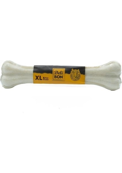 Deri Pres Vakumlu Kemik Köpek Ödülü Beyaz 27 Cm 1 Adet