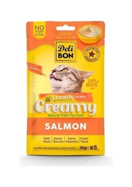 Creamy Somonlu Kedi Ödül Maması 15 gr 5li