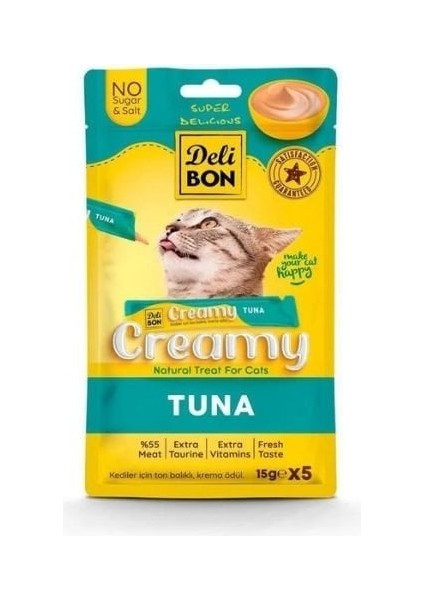 Creamy Ton Balıklı Kedi Ödül Maması 15 gr 5li