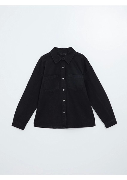 Lcw Vision Siyah Oversize Kadın Jean Gömlek Ceket indirimleri