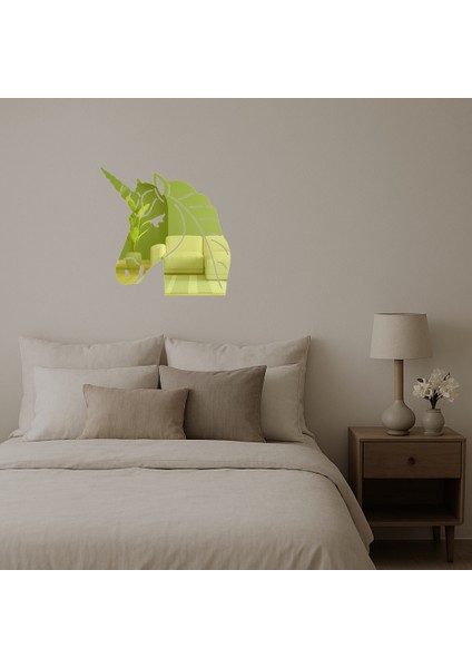 Unicorn Yüzü Dekoratif Altın Aynalı Tablo - ALVN1018-9243 fiyatları